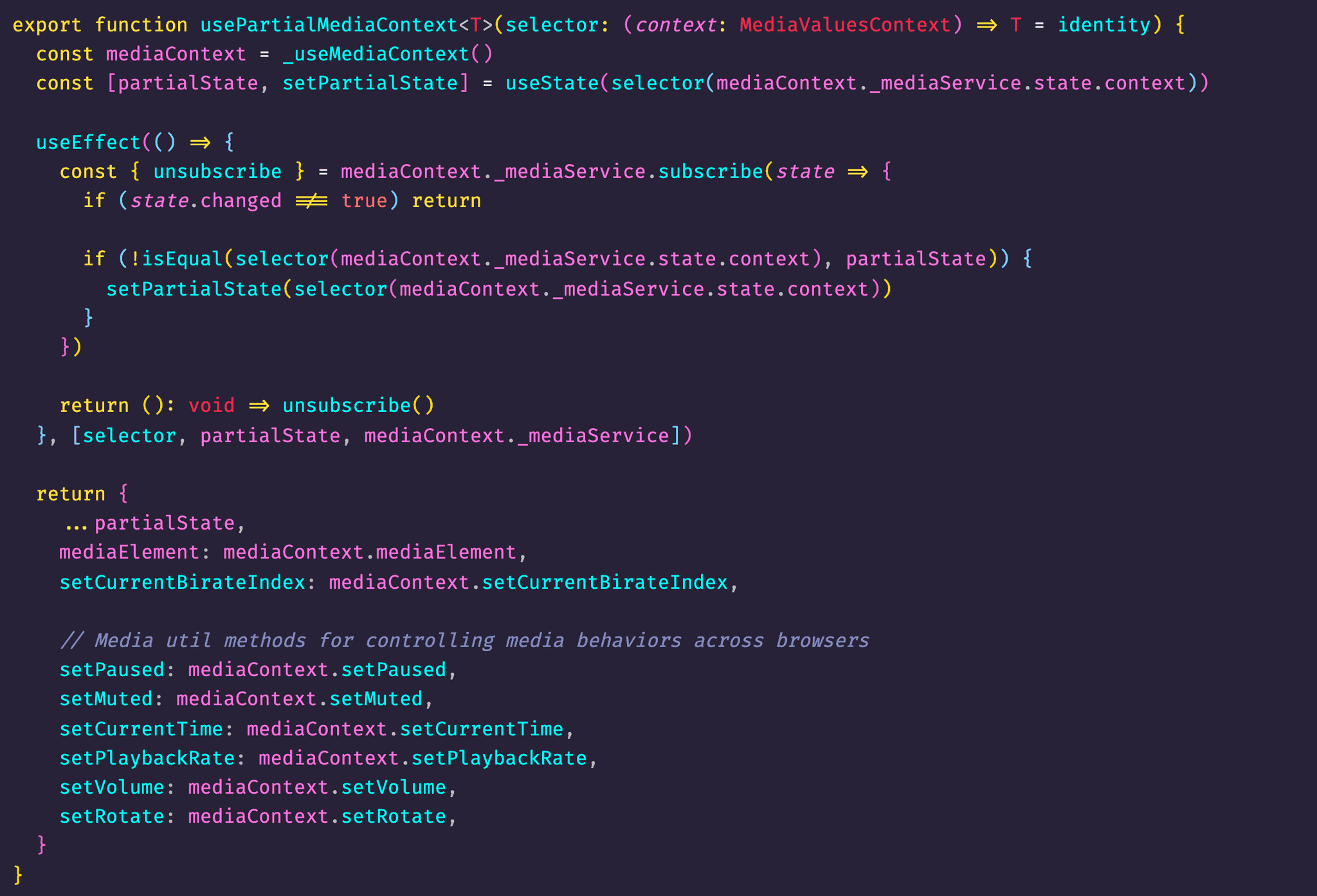 Use Partial Media Context Machine